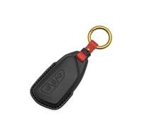 Rondrive Leather Key Case Car Key Case Protective Cover Compatible with Cupra Formentor Born Ateca Leon Tavascan for Ford Capri EV 2025 2026 Macaron Key Case Key Fob A Black