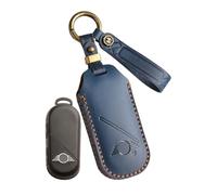 Rondrive Leather Key Case Fits MINI Cooper C/S/SE J01/F66 Electric Convertible F67 Aceman J05 Countryman U25 2024-2026 Car Key Case Key Cover Key Bag Key Protection Blue