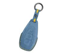 Rondrive Leather Key Case Suitable for Ford Puma ST Line X Focus ST MK4 Fiesta MK8 ST Line 2020-2024 2025 Kuga MK3 ST Line Hand Stitched Car Key Case Key Case Key Fob Blue