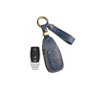Rondrive Leather Key Case Suitable for Mercedes EQA EQB A E B C S Class GL 450 MB CLA GLB Sprinter W907 W247 W213 2019-2023 Car Key Case Key Cover Key Bag Key Protection Blue
