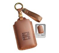 Rondrive Leather Key Case Suitable for Renault Clio Megane Koleos Kadjar Kangoo Twingo Talisman Austral Captur Espace for Dacia Duster Bigster Sandero Car Key Case Remote Control Cover Brown