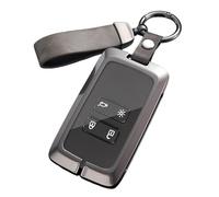Rondrive Leather Metal Key Case Car Key Case Fits Alpine A290 GTS for Mitsubishi ASX Colt 2023 2024 2025 4 Button Accessories Key Cover Key Case Key Fob B Grey