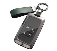 Rondrive Leather Metal Key Case Car Key Case Fits Renault 4 E-Tech 5 E-Tech Rafale Clio 4/5 Captur Kardian Boreal Kiger Accessories Key Cover Key Case Key Fob Green