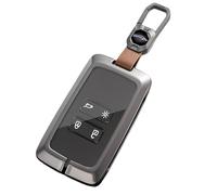 Rondrive Leather Metal Key Case Car Key Case Fits Renault Scenic 4 | Grand Scenic IV 2016-2024 2025 Trafic E-Tech Koleos 2 Key Cover Key Case Key Fob A Brown