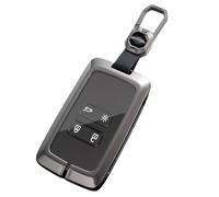 Rondrive Leather Metal Key Case Fits Renault Symbioz Austral Rafale Kangoo 3 Espace 6 2023-2025 Accessories Key Cover Key Case Key Fob A Black