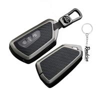 Rondrive Metal Car Key Case Compatible with Ford Explorer EV/Capri EV 2026/2025 3 Buttons Carbon Fibre Black