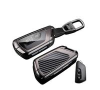 Rondrive Metal Key Cover fit for Volkswagen Golf 8 Cupra Born Formentor Seat Leon MK4 Ateca Tarraco Skoda Octavia key fob case holder shell keychain Keyring Accessories carbon fiber pattern Black D1