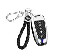 Rondrive Metal Shell Car Key Case Fits Ford Tourneo Transit Custom 2023-2024 2025 Ford Ranger Raptor Illuminated Silicone Strip Key Case Protective Key Case 4 Button Silver