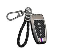 Rondrive Metal Shell Car Key Case Fits Ford Tourneo Transit Custom 2023-2024 2025 Ford Ranger Raptor Illuminated Silicone Strip Key Case Protective Key Case 3 Button Black