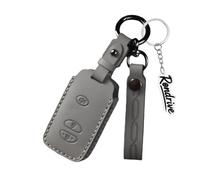 Rondrive Retro Leather Key Case Key Cover Fits Subaru ZC6 BRZ Impreza XV Legacy Car Key Case for Toyota Kluger Highlander 2007-2014 Key Case Key Case 3-Button Grey