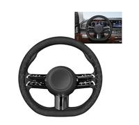 Rondrive Steering Wheel Cover Suede Car Steering Wheel Cover Universal Steering Wheel Protection Non-Slip Steering Wheel Cover Leather 37-38.5 cm Steering Wheel Protector for D-Shape 99% Car SUV Truck