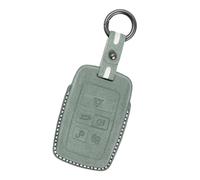 Rondrive Suede Leather Car Key fob Cover fit for Range Rover Sport Evoque Velar Discovery Sport Defender Jaguar XE XF 2025 2024 2023 key case holder shell key chain Keyring Accessories Light green