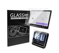 Rondrive Suitable for Tesla Model Y Juniper 2025 2026 / Model 3 Highland 2024 2025 15.4 Inch + 8 Inch Touchscreen Protective Film Tempered Glass Screen Protector Entertainment Screen