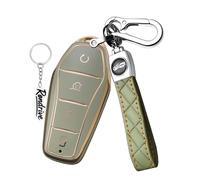 Rondrive TPU Car Key Case Cover Protective Case Fits BYD Atto 2 Dolphin Dolphin Surf Han Tang Seal 6 DM-i Sealion 5 DM-i 4 Buttons Key Case Key Cover Key Bag A Green