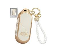 Rondrive TPU Car Key Shell Cover Protective Case Fits for MINI Cooper C/S/SE J01/F66 Electric Convertible F67 Aceman J05 Countryman U25 JCW 2024-2026 Key Shell Key Pocket - Beige