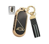 Rondrive TPU Car Key Shell Cover Protective Case Fits for MINI Cooper C/S/SE J01/F66 Electric Convertible F67 Aceman J05 Countryman U25 JCW 2024-2026 Key Shell Key Pocket - Dark Black