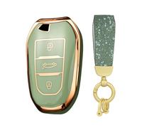Rondrive TPU Key Case Key Shell Compatible with Jeep Avenger Hybrid 2024 2025 2026 for Opel Combo Life Astra L Sports Tourer PHEV Car Key Shell Key Protection Key Ring - Green