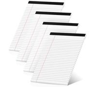Roneky Legal Pads 5x8 Inch, 4 Pack, Narrow Ruled, 5x8 White Legal Pad, Mini Double-Sided Printing Notepad Perforated Note Pads 5x8 Lined Paper, Lined Writing Pads for Office Home School, 30 Sheet/Pad