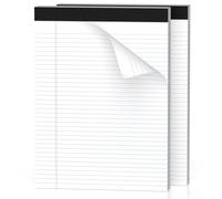 Roneky Notepad A4 Legal Pad, Pack of 2 White Paper Pad Lined, Notepads Writing Pad Lined A4 Slim Ruled Lined Paper Notepads 30 Sheets Per Writing Pad for School, Home, Office