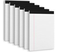 Roneky White Legal Note Pads 8.5''x 11'', 6 Pack Legal Paper Note Pads