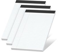 Roneky White Note Pads A4 College Ruled Legal Pad, 3 Pack Notepads A4 Lined Paper Narrow Ruled Writing Pads, 30 Sheets Per Note Pad, Micro Perforated White Legal Pads Line Pads for Work/School/Office