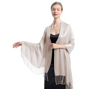RonFoxi Evening Warp Shawl Women's Pale Pink Glittering Metallic Wraps and Scarves for Wedding Dresses(Pale Pink)