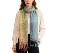 RonFoxi Rave Pashmina Scarf, D-white (Paisley Pattern), 28"*67"