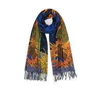 RonFoxi Reversible Pashmina Scarf - Double-side Cashmere Feel Shawl Wrap Monet Van Gogh Art Printing Scarves, Style 12（different Double-side）, 28"*79"