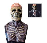 RONGbbppQ Halloween Horror Mask, Creepy Novelty Latex Full Head Skeleton Scary Masks, 3D Skull Head Mask for Men Women Halloween Costume Party Latex Mask For Adult, 25*45cm