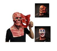 RONGbbppQ Halloween Horror Mask - Novelty Latex Full Head Skeleton 3D Skull Head Mask for Men Women Halloween Party Decorations