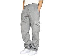 RONGbbppQ Mens Combat Trousers,Tracksuit Bottoms Men Gym Pants Mens Mens Casual Pants with Pockets Mens Cargo Joggers Yoga Sweatpants Autumn and Winter Classic Style S-5XL Gray,M