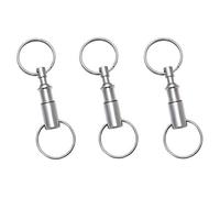 Rongbo 3 Pack Quick Release Detachable Pull Apart Key Rings Keychains,Double Spring Split Snap Seperate Chain Lock Holder Convenient Accessory Gift (3Pack)