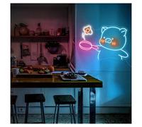 RONGCH Hanging Art Neon Signs APig Fried Egg Neon Sign with Adjustable Brightness Suitable for Game Room Home Wall Decor 48cmx53cm(D)