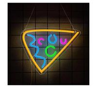 RONGCH Hanging Art Neon Signs Commercial Decor Neon Signs USB Powered Pizza Neon Lights Suitable for Shop Window, Restaurant, Decor Night Lamp 25.6cmx31.6cm