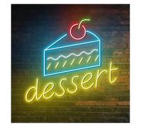 RONGCH Hanging Art Neon Signs Dessert Neon Sign Light USB Powered for Open Dessert Business Store Coffee Shop Bakery Wall Art Hanging Decor 38cmx35cm/15inx13.78in