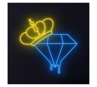 RONGCH Hanging Art Neon Signs Diamond Neon Sign for Wedding Jewelry Business Store Bedroom Wall Art Decor Dimmable Night Light USB Powered 40cmx30cm