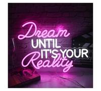 RONGCH Hanging Art Neon Signs Dream Until Its Your Reality Neon Sign for Bedroom Classroom Office Wedding Decor 40x30cm