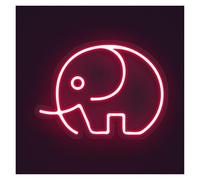 RONGCH Hanging Art Neon Signs Elephant Animal Neon Sign, Suitable for Bedroom Decor with Brightness Adjustable 30cm(F)