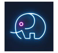 RONGCH Hanging Art Neon Signs Elephant Animal Neon Sign, Suitable for Bedroom Decor with Brightness Adjustable 30cm(C)