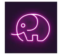 RONGCH Hanging Art Neon Signs Elephant Animal Neon Sign, Suitable for Bedroom Decor with Brightness Adjustable 30cm(E)