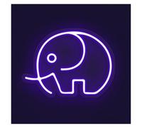 RONGCH Hanging Art Neon Signs Elephant Animal Neon Sign, Suitable for Bedroom Decor with Brightness Adjustable 30cm(B)