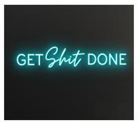 RONGCH Hanging Art Neon Signs Get Shit Done Neon Sign Office Living Wall Decor Holiday Bedroom 48cm(B)