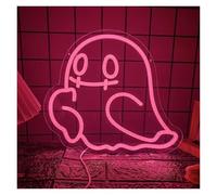 RONGCH Hanging Art Neon Signs Ghost Neon Sign Cute Light Dimmable USB Powered for Bedroom Bar Party Man Cave Wall Decor 30.1cmx33.1cm
