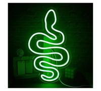 RONGCH Hanging Art Neon Signs Green Snake LED Neon Light-Hanging Art Neon Signs, for Game Rooms Bar Decor Night Lamp Sign Lamp USB Powered 23cm×40cm