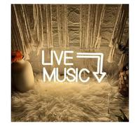RONGCH Hanging Art Neon Signs Live Music Neon Sign Party Decoration Wall Hanging Lights Concert Hall DJ Studio Room Decor Pub Light(B,25cmx50cm)