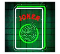 RONGCH Hanging Art Neon Signs Mahjong Neon Sign Joker LED Light USB Dimmable for Game Man Cave Bar Club Mahjong Party Casino Room Wall Decor 25.7cmx35.6cm