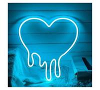 RONGCH Hanging Art Neon Signs Melting Heart Neon Sign Bleeding Dripping Light Home Wall Decoration Personalized 28cmx30cm(D)
