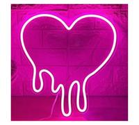 RONGCH Hanging Art Neon Signs Melting Heart Neon Sign Bleeding Dripping Light Home Wall Decoration Personalized 28cmx30cm(E)