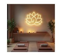 RONGCH Hanging Art Neon Signs Neon Lights Lotus Adjustable Brightness Suitable for Studio Home Wall Decor 32cmx38cm(C)