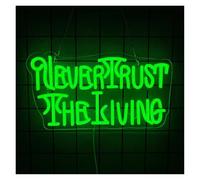 RONGCH Hanging Art Neon Signs Never Trust The Living Neon Sign Letters Light USB Powered for Party Chamber of Secrets House Room Man Cave Home Wall Decor 40cmx22cm